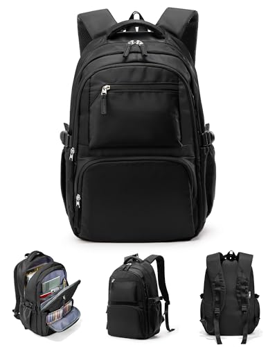 sikazan Rucksack Schule, Schulrucksack Teenager Mädchen Jungen, Rucksack Univcersität, Schultasche Damen, Casual Daypacks, School Backpack, School Bag (Schwarz) von sikazan