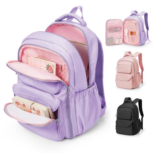 sikazan Schulrucksack für Teenager Mädchen 10–14 Jahre – Leichter Schulrucksack mit Trolley-Gurt, Flaschenhalter, Organizer & 180° Öffnung – Für Grundschule & weiterführende Schule sikazan Schulrucksack für Teenager Mädchen 10–14 Jahre – Leichter Schulrucksack mit Trolley-Gurt, Flaschenhalter, Organizer & 180° Öffnung – Für Grundschule & weiterführende Schule von sikazan