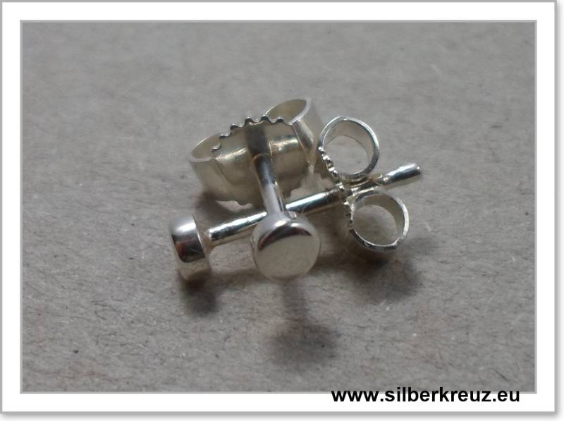Mini-Ohrstecker. Punkt. Silber 925 3mm von silberkreuzEu