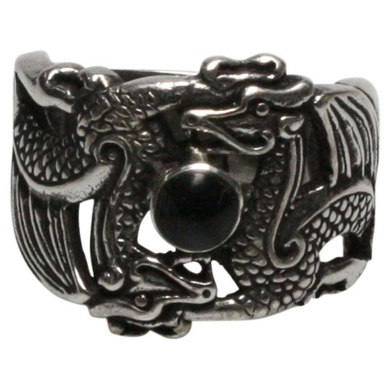 Drachenring Silber 925 Mit Onyx von silberringede