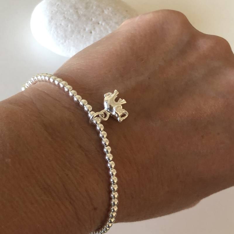 Armband Mit Elefant, Schmetterling, Stretcharmband, 925 Sterlingsilber, Zart, Dehnbar, Kugelarmband von silberundherzliches