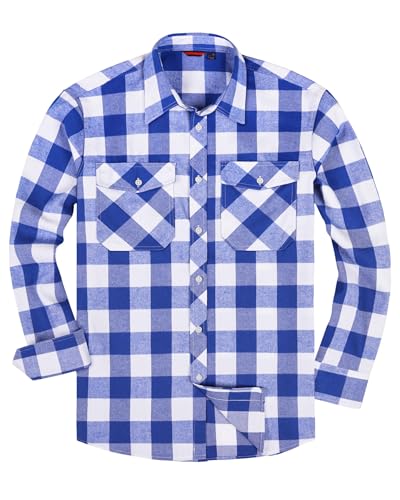 siliteelon Flanellhemd Herren Hemd Langarm Kariert Baumwolle Arbeitshemd Regular fit Holzfäller Karohemd with Doppeltasche,L siliteelon Flanellhemd Herren Hemd Langarm Kariert Baumwolle Arbeitshemd Regular fit Holzfäller Karohemd with Doppeltasche,L von siliteelon