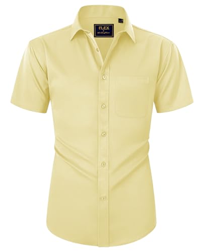 siliteelon Hemd Herren Kurzarm Bügelfrei Hemden Herren Regular fit Casual Business Hemd für Männer von siliteelon