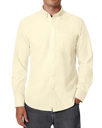 siliteelon Herren Hemd Langarm Oxford hemeden männer Regular fit Herrenhemden Freizeithemden Bügelleichtes Businesshemd Anzug Hemd,2XL von siliteelon