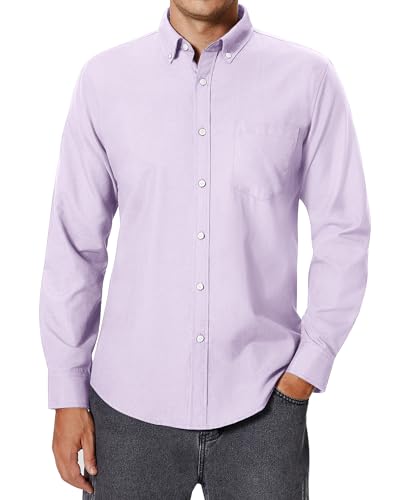 siliteelon Herren-Hemd - Regular-Fit - Langarm-Oxford Hemd Freizeithemd - Bügelleicht,L von siliteelon