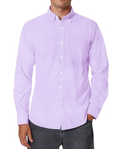 siliteelon Herren-Hemd - Regular-Fit - Langarm-Oxford Hemd Freizeithemd - Bügelleicht,M von siliteelon