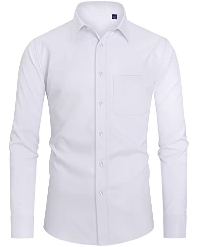 siliteelon Herren Hemd Stretch Langarm männer Casual Hemden Regular fit Freizeithemden Bügelleichtes Business Anzug Hemd von siliteelon