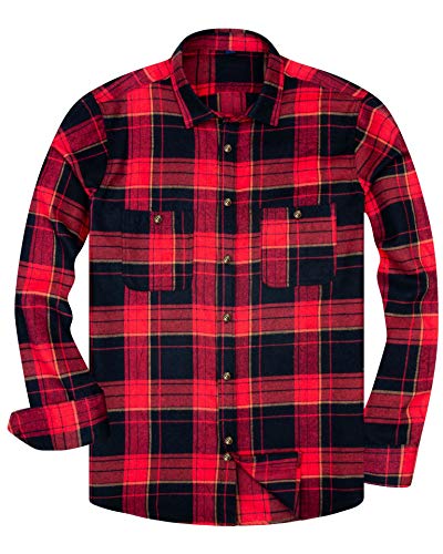 siliteelon Kariertes Hemd Herren Langarm Flanellhemd Rot Arbeitshemd Warm Holzfällerhemd Regular fit Trachtenhemd Karohemd siliteelon Kariertes Hemd Herren Langarm Flanellhemd Rot Arbeitshemd Warm Holzfällerhemd Regular fit Trachtenhemd Karohemd von siliteelon