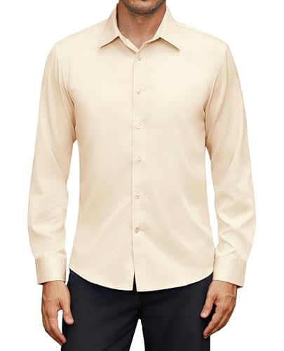 siliteelon Stretch Hemd Herren Faltenfrei Langarm Casual Business Oberhemd Alltägliche Reisen Wochenende von siliteelon