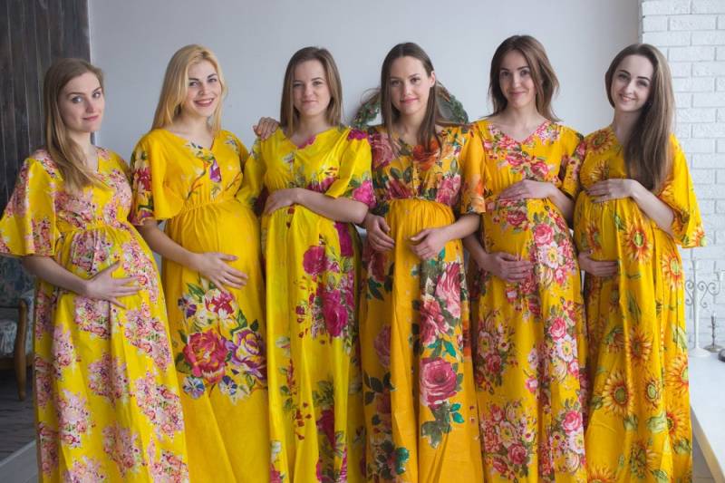 Gelbe Mutterschaft Kaftane - Geknöpfte Empire-Taille Freundlich Kleid, Maxi, Stoß Freundlich, Baby-Dusche-Geschenk, Stillen Kleid von silkandmore