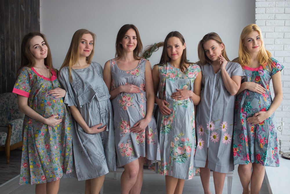 Grau, Die Geburt Kleider - Arbeit Kleider, Lieferung Krankenhaus Abendkleider, Pflege Mutterschaft Silkandmore Fütterung von silkandmore