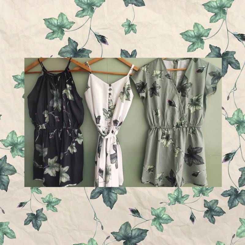 Hübsche Efeuranken - Handgezeichnetes Aquarell Fallende Muster Roben/Pjs Strampler Brautjungfern Machen Outfits von silkandmore