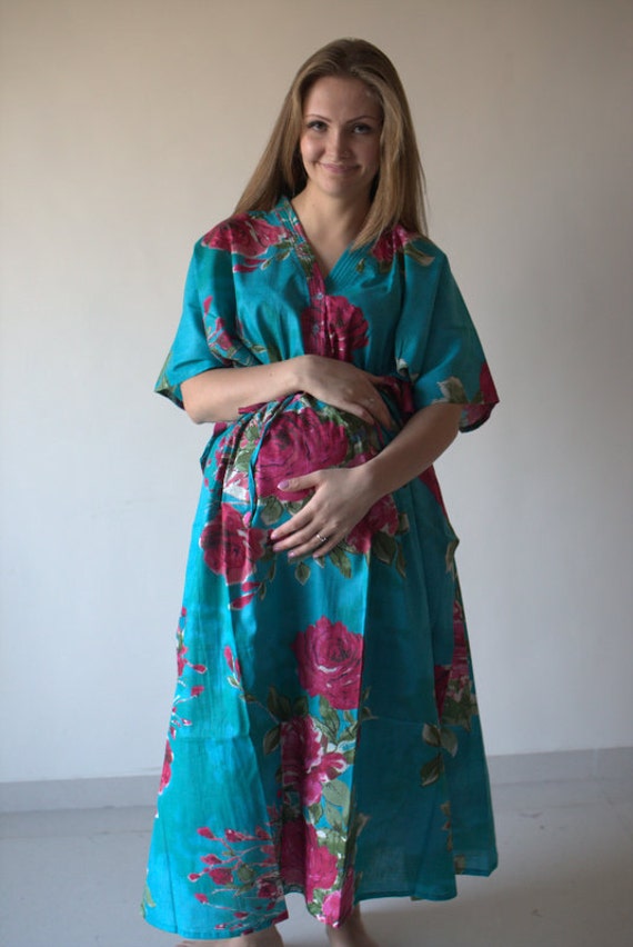 Krickente Fuchsia Floral Buttoned Krankenhaus Gown Lieferung Kaftan Perfekt Als Arbeit Krankenpflege Mütter Baby Dusche Foto Stütze Sein von silkandmore
