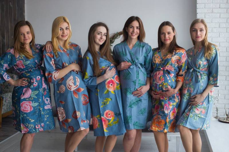 Mütter in Staubigen Blauen Weiches Premium, Mutterschaft Gewand, Lieferung, Arbeits-Krankenhauskleid, Kleid, Baby-Dusche-Geschenk, Stillen Kleid von silkandmore