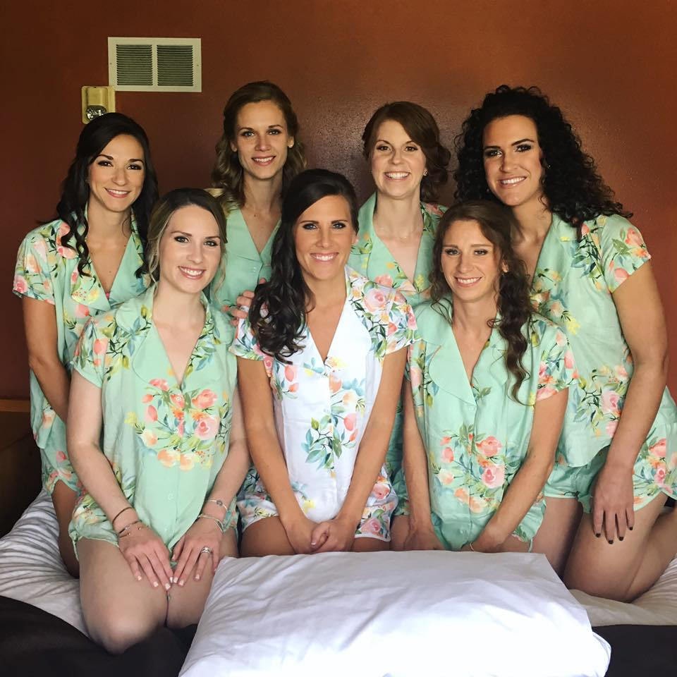 Pj-Sets Mit Gekerbtem Kragen Im Engelsongmuster - Brautjungfern Pjs von silkandmore