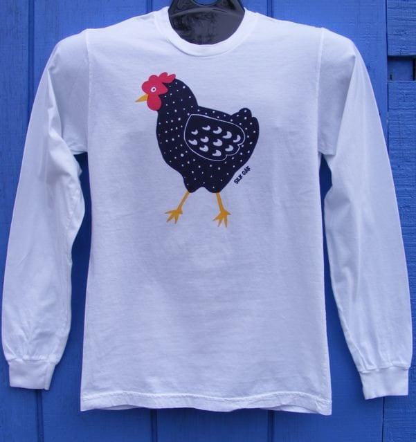 Dotty Huhn Langarm-T-Shirt Für Erwachsene von silkoak