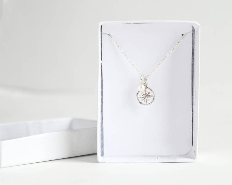 sterling Silber Kompass Halskette Für Frauen Mit Geburtsstein - College Abschluss Geschenk Ihre Klasse Von 2023 Abitur Idee von silverandivy