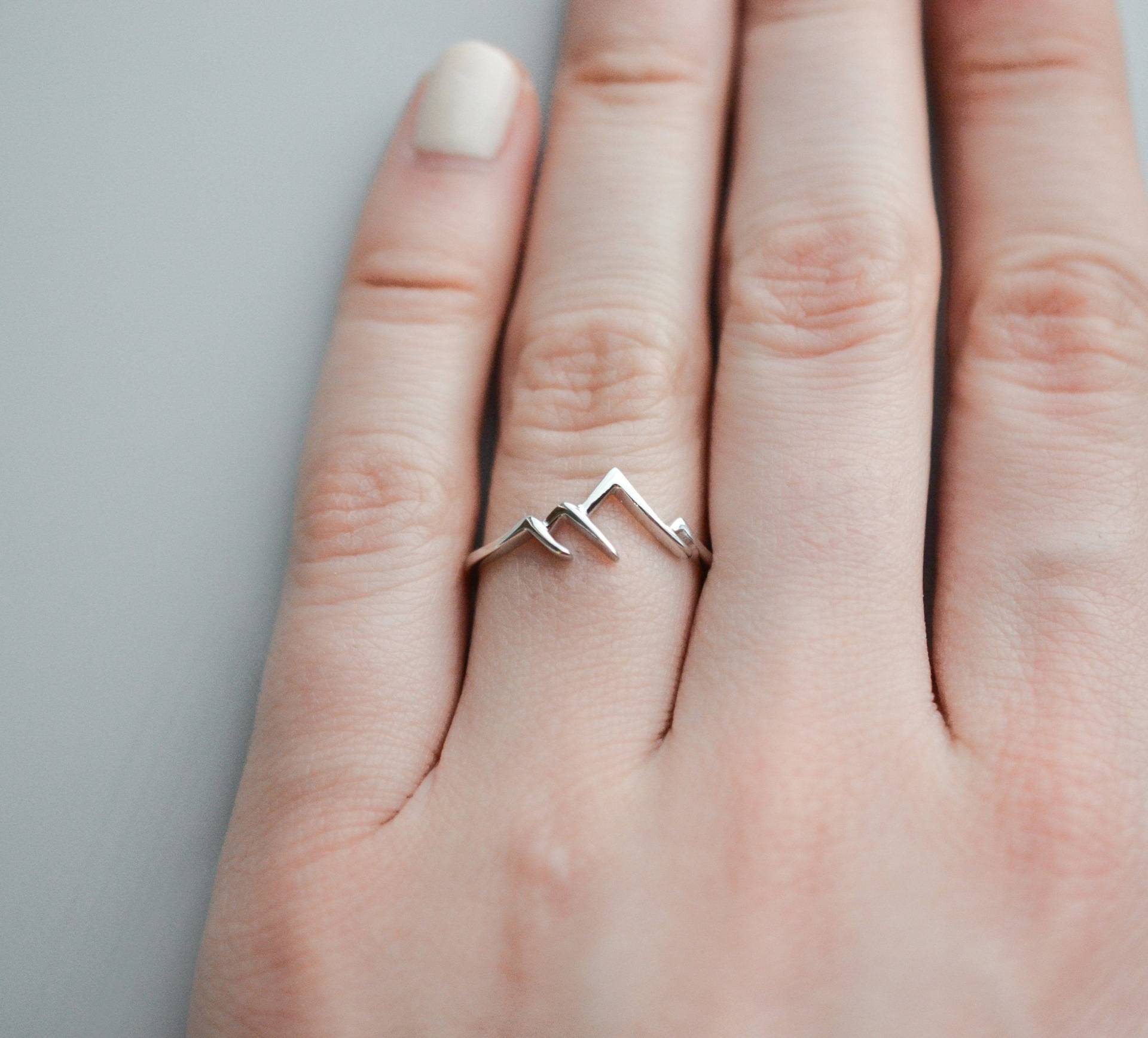sterling Silber Ring, Gebirgskette Natur Minimalist Ring von silverandivy