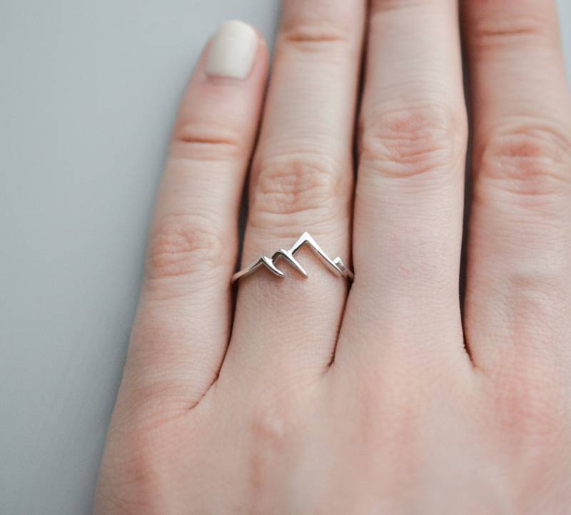 sterling Silber Ring, Gebirgskette Natur Minimalist Ring von silverandivy