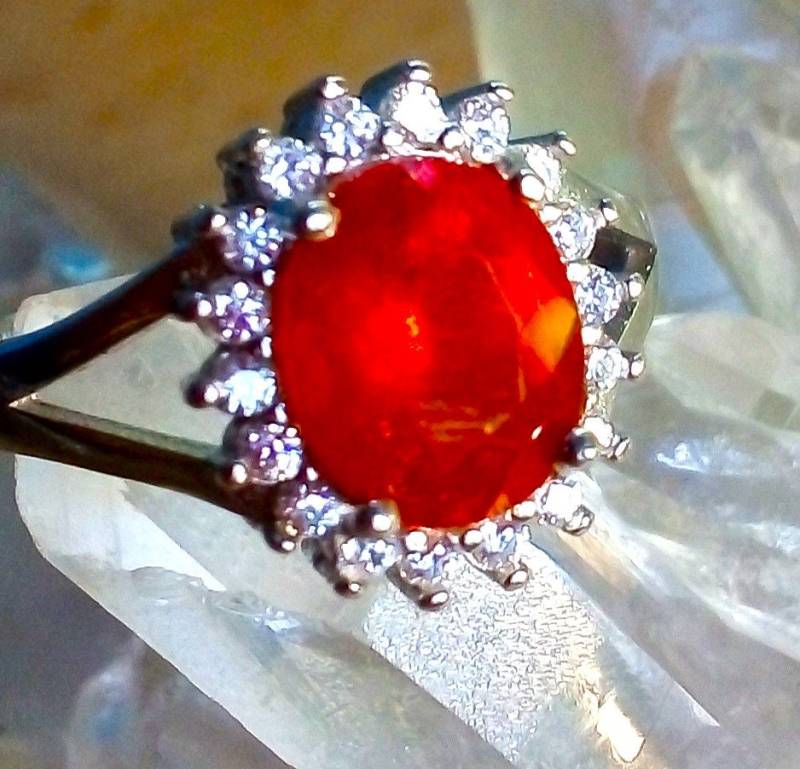 10 X 8 Mm Natürlicher Spessartin Granat 925 Silber Sterling Ring Größe 7 von silverandnaturalgems