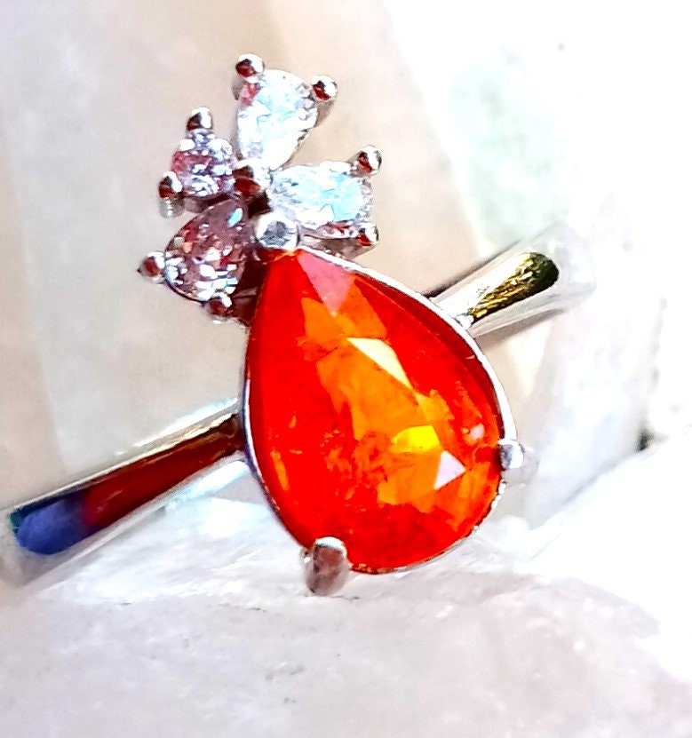 10 X 8 Mm Natürlicher Spessartin Granat 925 Silber Sterling Ring Größe von silverandnaturalgems