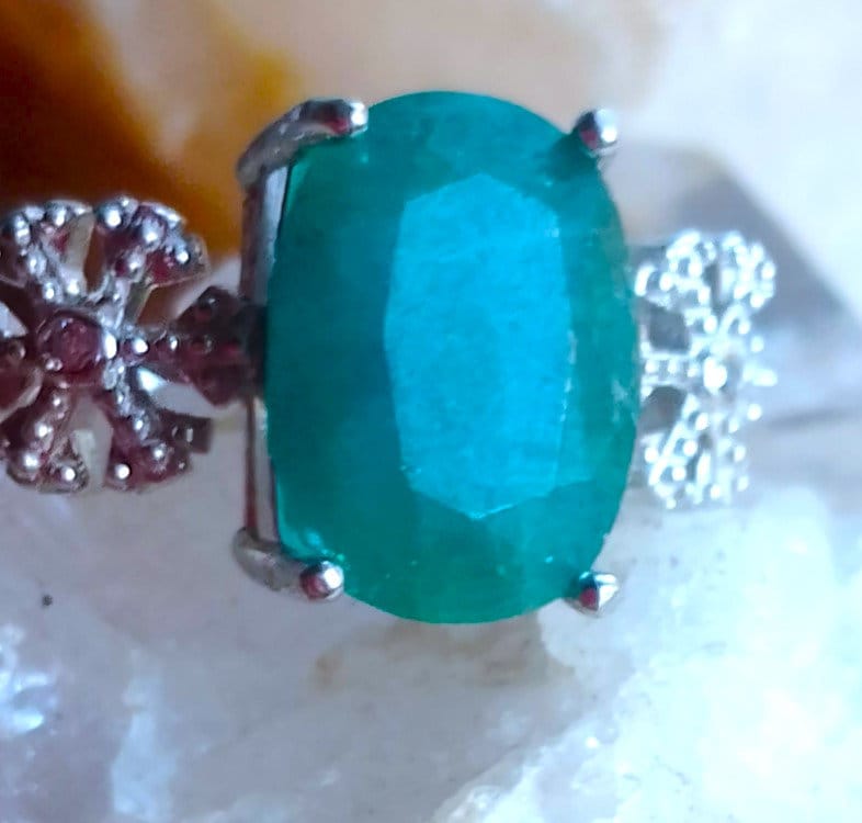 12 X 8 Mm Natürlicher Grandidierit 925 Silber Sterling Ring Größe von silverandnaturalgems