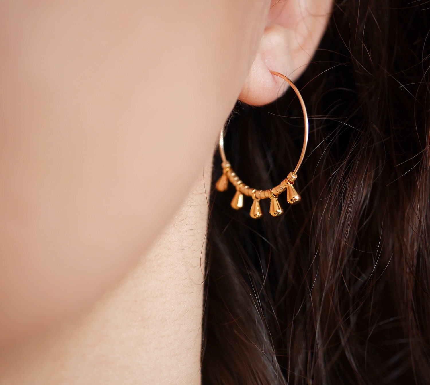 Ohrringe Creole Gold - Vergoldete Perlen Fällt Schmuck Boho Runden Kreis Miyuki von silverbirdjewels