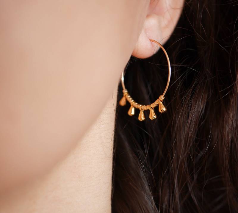 Ohrringe Creole Gold - Vergoldete Perlen Fällt Schmuck Boho Runden Kreis Miyuki von silverbirdjewels