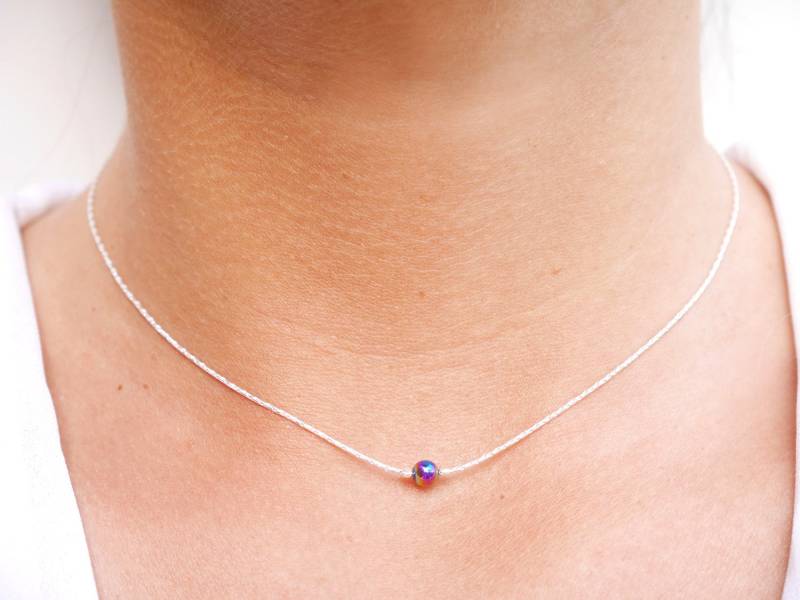 Ras-Halskette Hals Silber - 925 Rainbow Hämatit Perlen Schlange Kette Collier Elegante Schmuckstück von silverbirdjewels