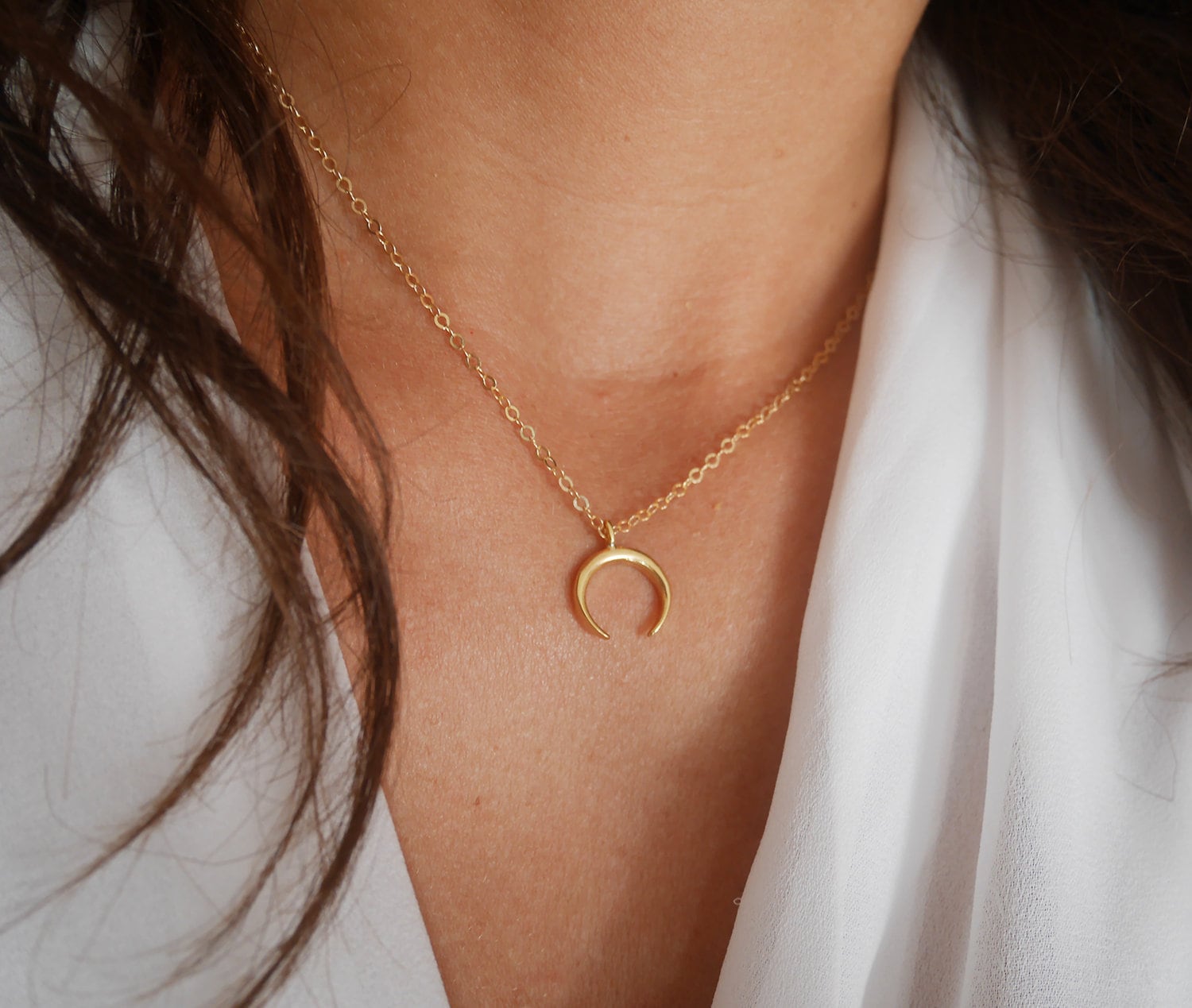 Wachsenden Mond Halskette Gold - Plated Schmuck Moon Kette Halbmond Boho Stapelbar von silverbirdjewels