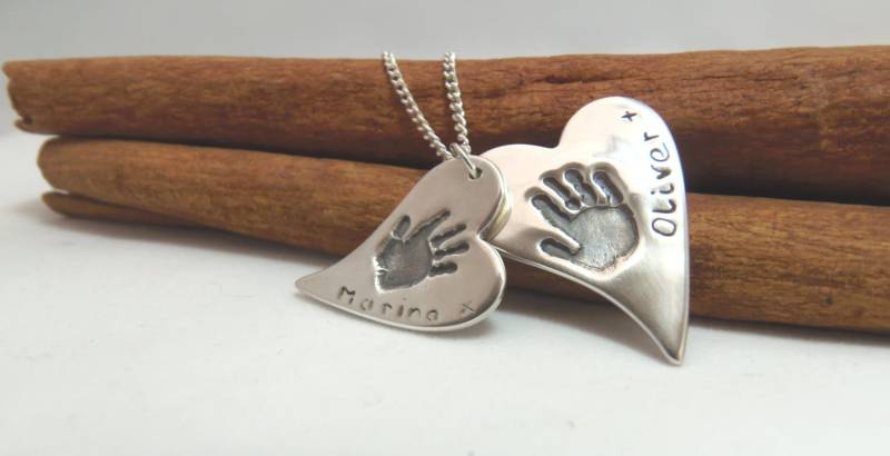 Silber Hand/Fuß Druck Einzel-, Doppel - Oder Dreifach-Anhänger von silvercharmingprints