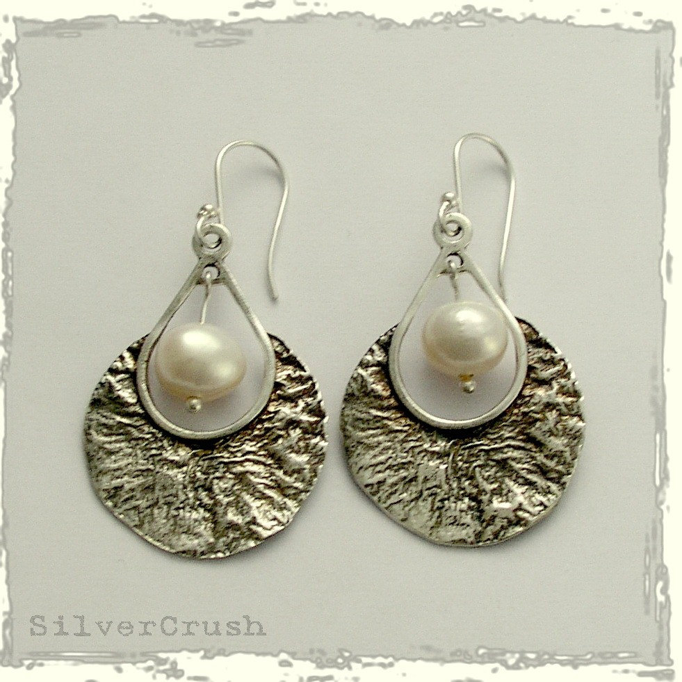 Hängeohrringe, Sterling Silber Ohrringe, Oxidierte Lässige Bridai Schlichte Ohrringe - Peaceful Night E2124 von silvercrush