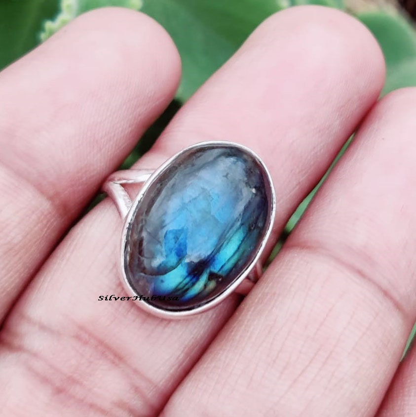 Geniune Labradorit Ring ~925 Sterling Silber ~ Frauen Schmuck Boho Blauer Feuerstein Natürlicher Edelstein Ehering Geniune Labradorit Ring ~925 Sterling Silber ~ Frauen Schmuck Boho Blauer Feuerstein Natürlicher Edelstein Ehering von silverhubusa
