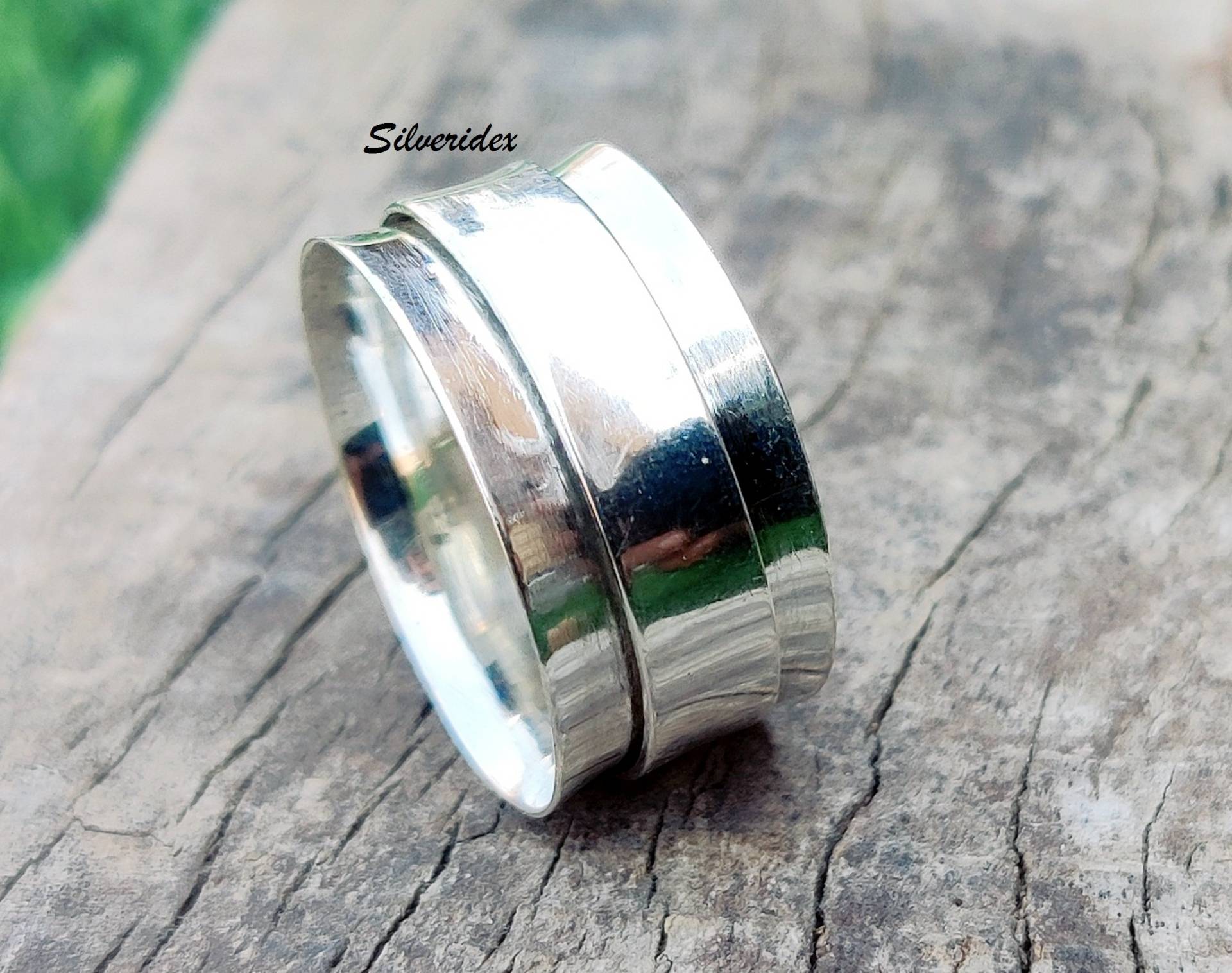 Breiter Band Spinner Ring, 925 Silber Meditation Daumen Spin Frau Schmuck, Fidget Geschenk Für Sie Breiter Band Spinner Ring, 925 Silber Meditation Daumen Spin Frau Schmuck, Fidget Geschenk Für Sie von silverindex