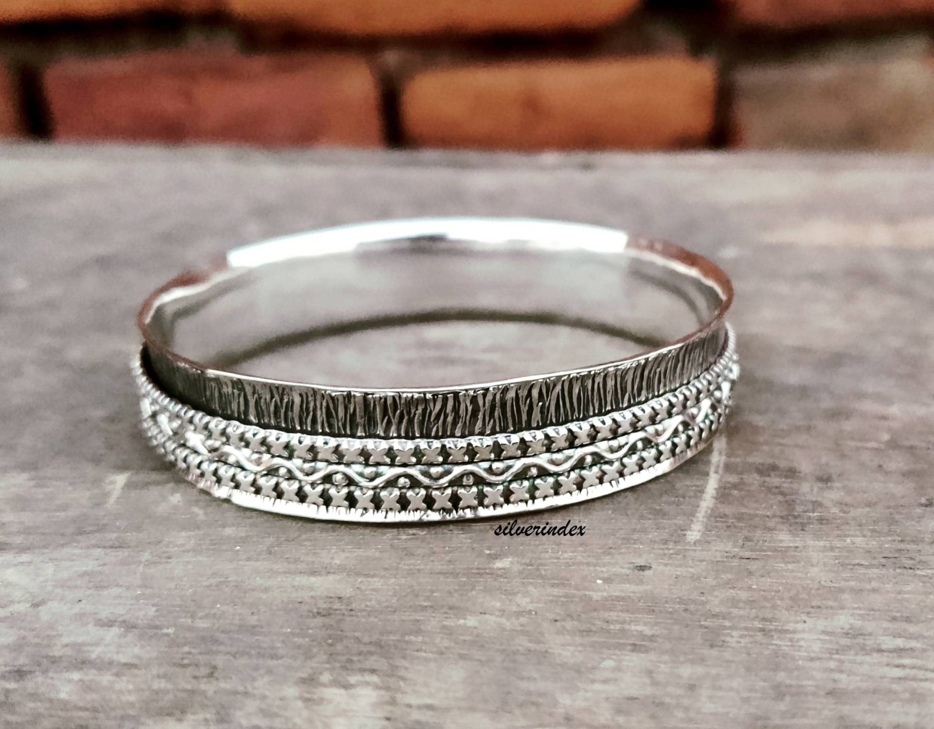 Schöner Sterling Silber Spinner Armreif, Drei Band Stern Design Spin Handgemachter Geschenk Für Sie/Ihn Schöner Sterling Silber Spinner Armreif, Drei Band Stern Design Spin Handgemachter Geschenk Für Sie/Ihn von silverindex