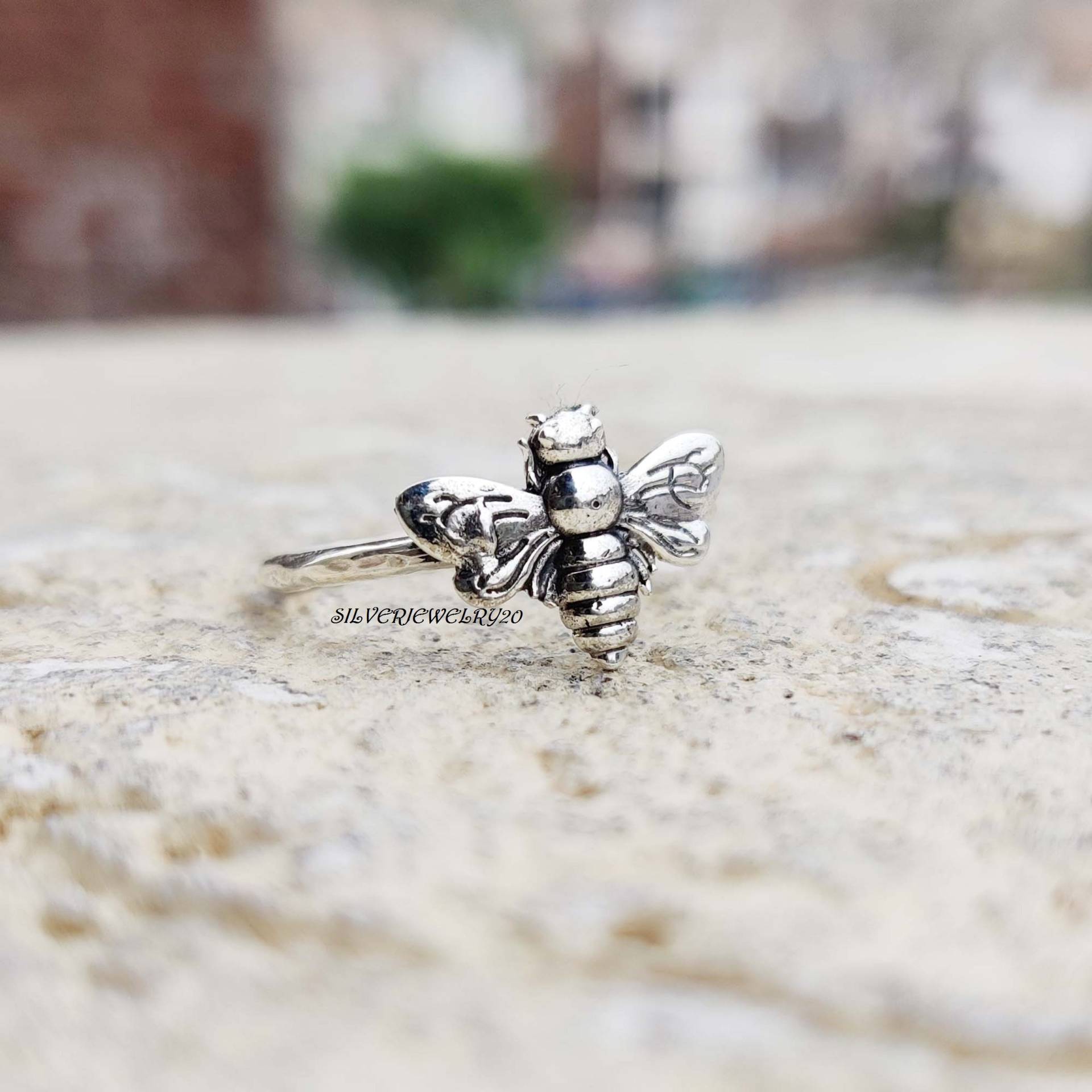 Bienenring, 925 Sterling Silber Ring, Designer-Ring, Bienenschmuck, Personalisierter Geschenk Für Mädchen, Handgefertigter Zierlicher Ring von silverjewellery20