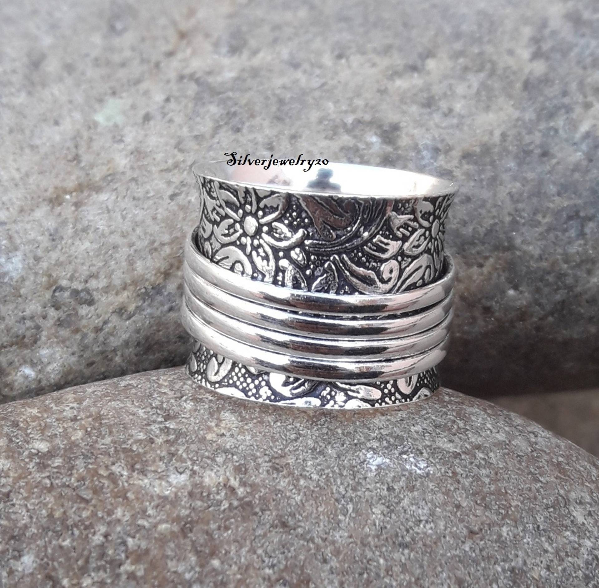 Silberner Spinnerring, 925Er Silberring, Sorgenring, Frauenring, Daumenring, Versprechensring, Meditationsring, Geschenk Für Sie, Ehering von silverjewellery20