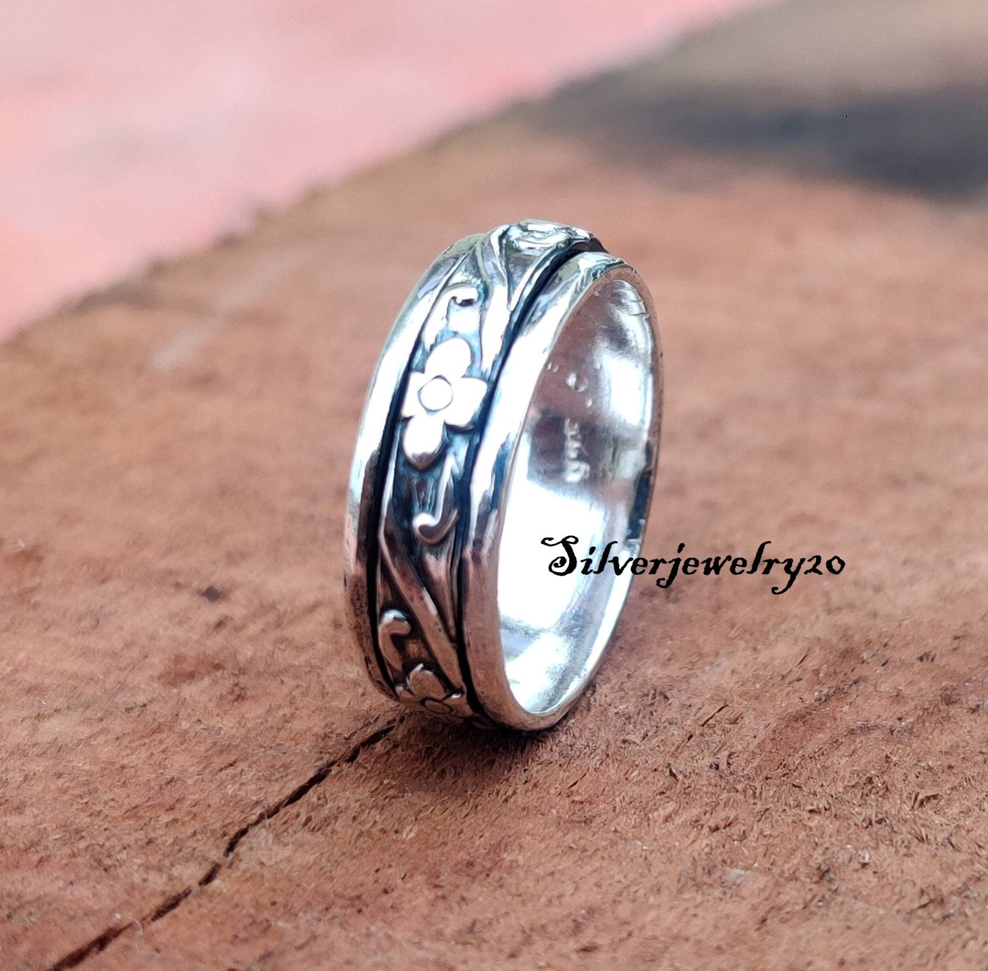 Silber Spinner Ring , 925 Sterling Handgemachter Designer Frauen Styling Versprechen Schmuck Sorgen von silverjewellery20