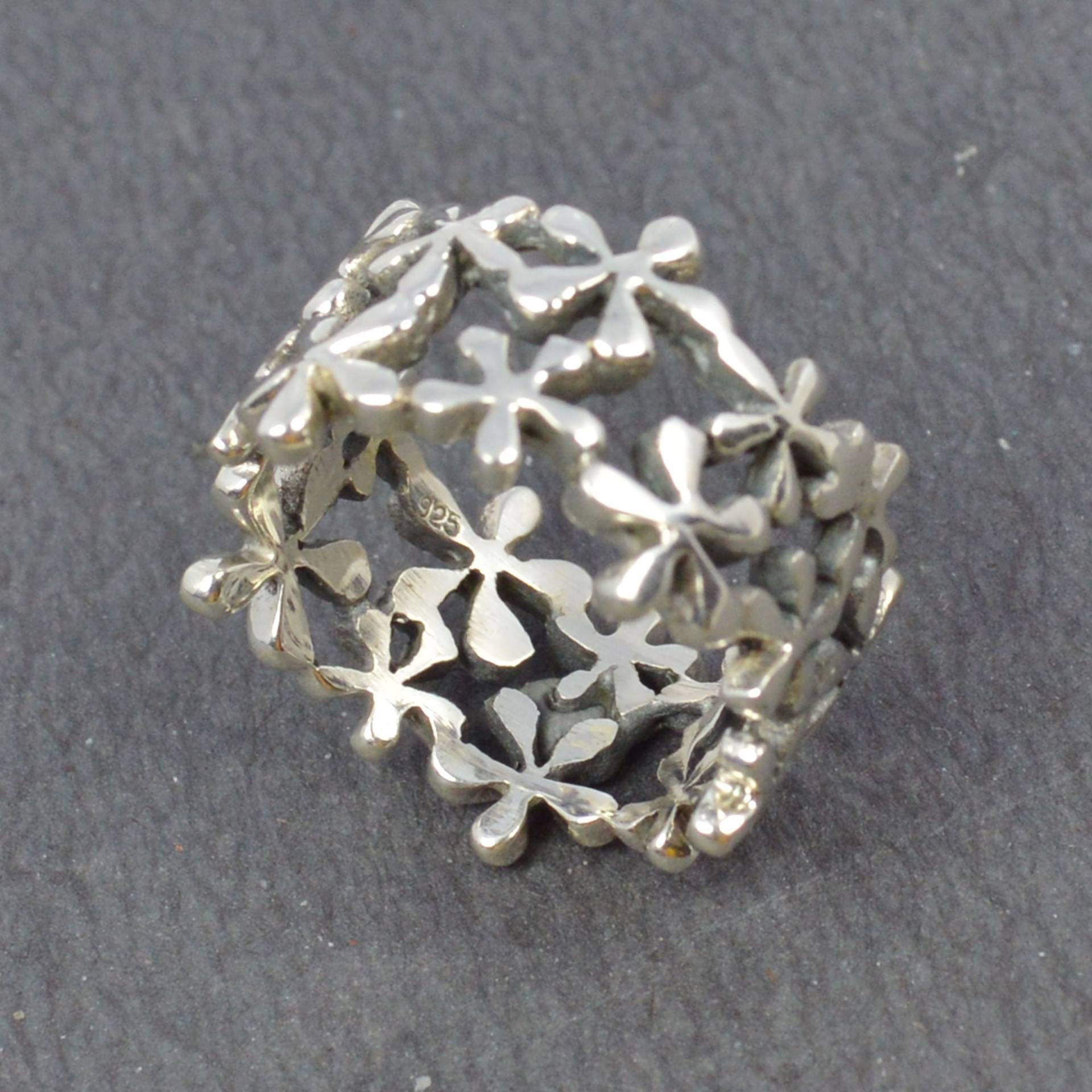 Blume Silber Ring, Unikat Schmuck, Design Statement Ausgefallener Band Solid Ring von silverjewelleryworld