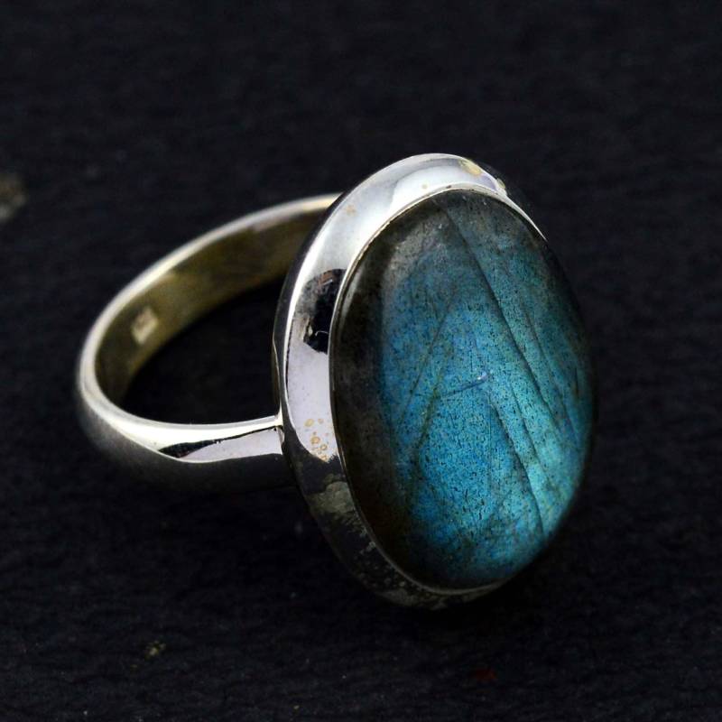 Labradorit Ring, 92, 5% Sterling Silber Handgemachter Schmuck, Geschenk Für Sie Blue Fire Ring von silverjewelleryworld