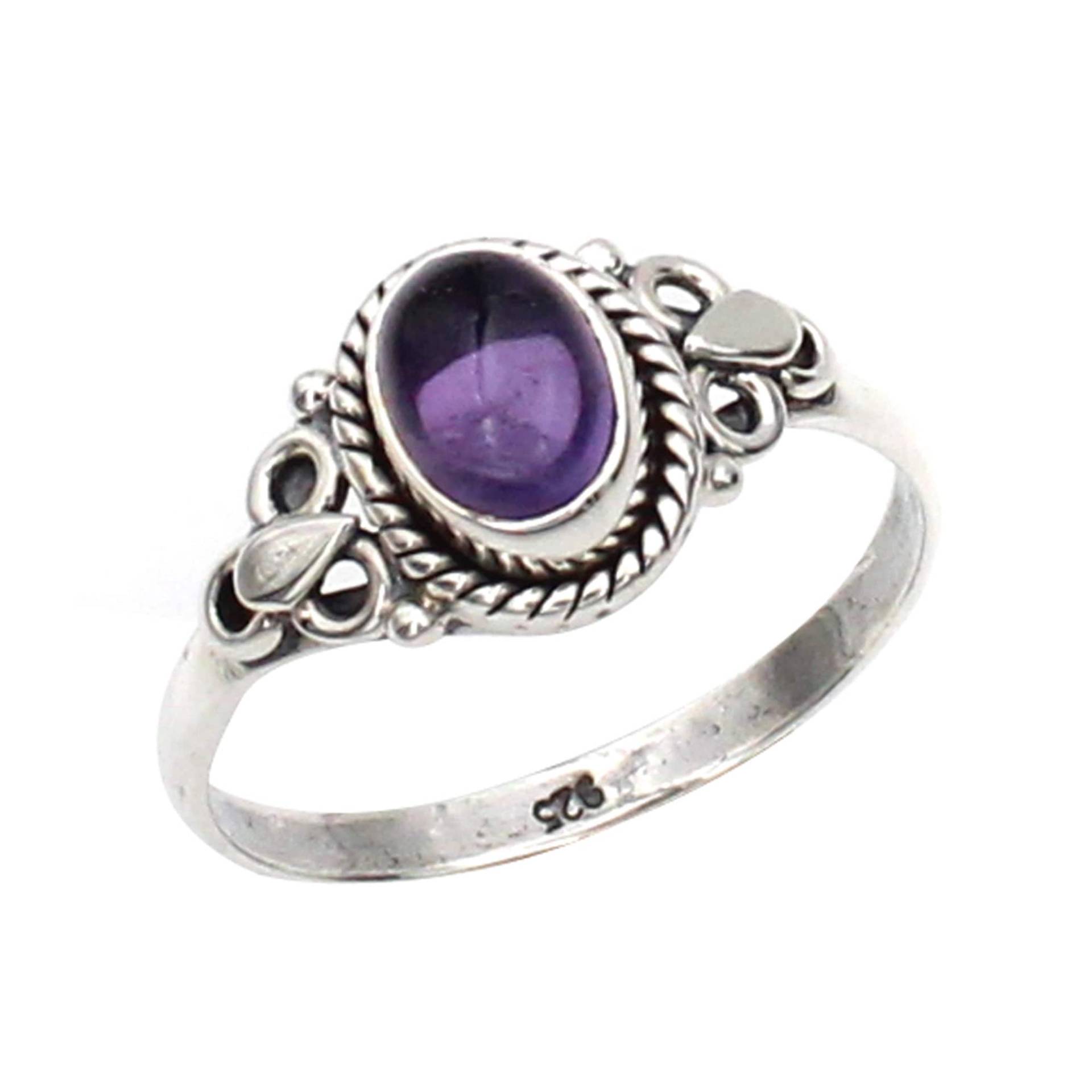 Lila Amethyst Edelstein 925 Silber Handgemachte Halskette Ring, Frauen Schmuck, Männer Schmuck von silverjewelleryworld