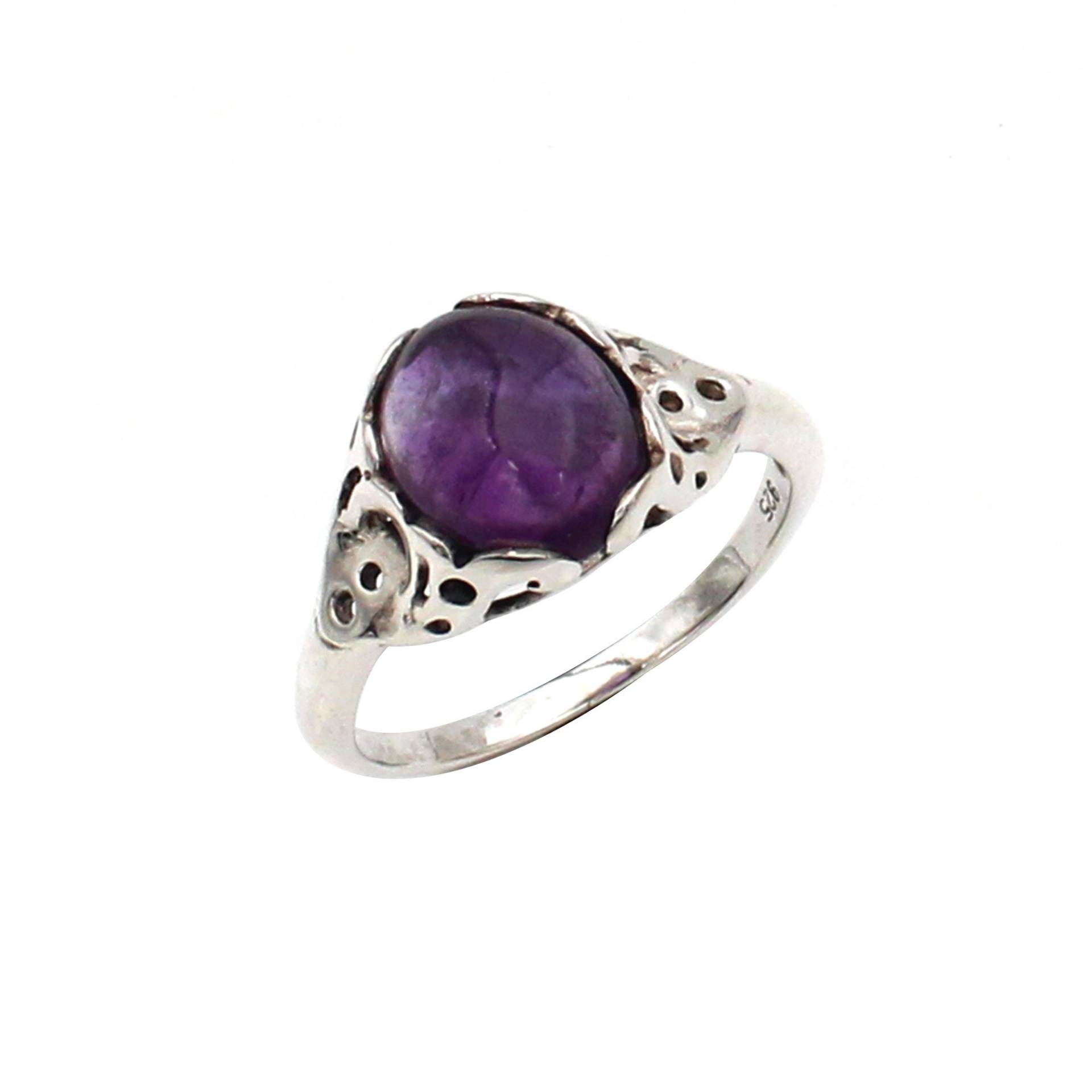 Lila Amethyst Natürlichen Edelstein 925 Stempel Sterling Feine Silber Ring, Frauen Schmuck, Männer Schmuck von silverjewelleryworld