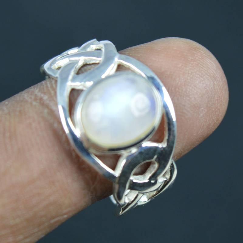 Regenbogen Mondstein Natürlichen Edelstein 925 Solide Sterling Feine Silber Ring Schmuck, Frauen Männer Schmuck von silverjewelleryworld