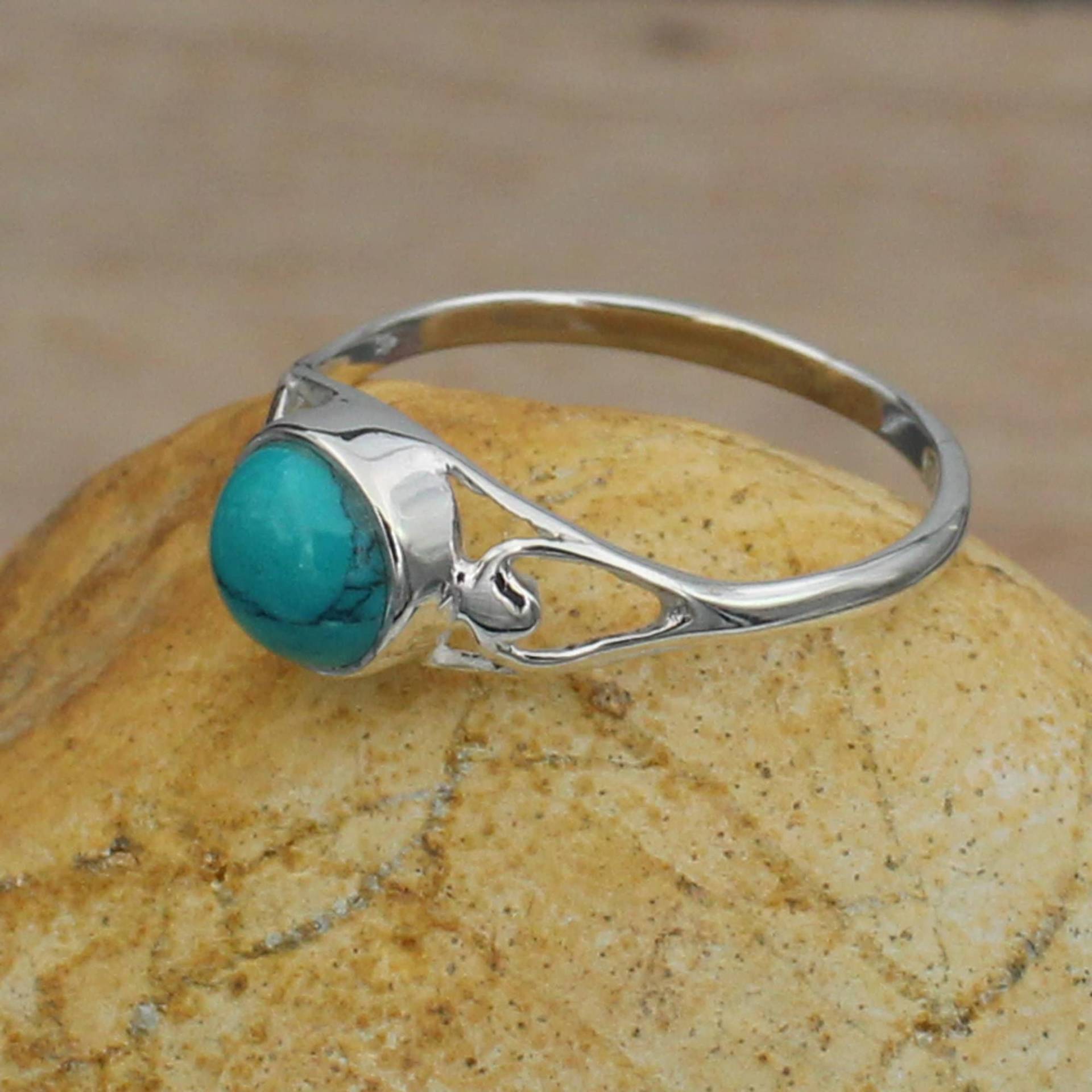 Türkis Edelstein 925 Sterling Feines Silber Ring Schmuck, Frauen Männer Schmuck von silverjewelleryworld