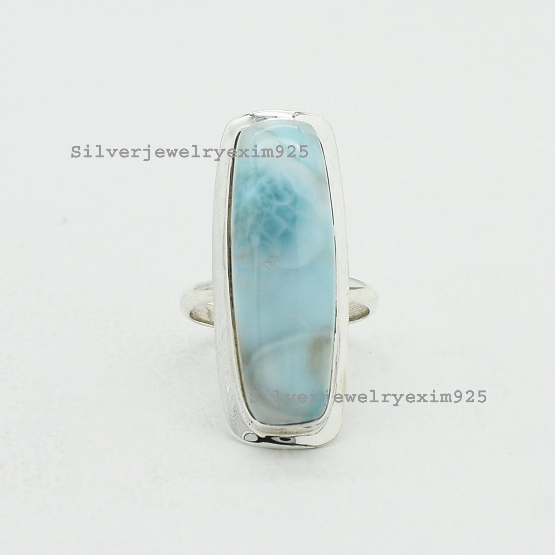 Ozean Larimar Ring, Sterling Silber Ring Für Frauen, 925 Edelstein Handgefertigter Schmuck, Ringe, Geschenk Sie von silverjewelryexim925