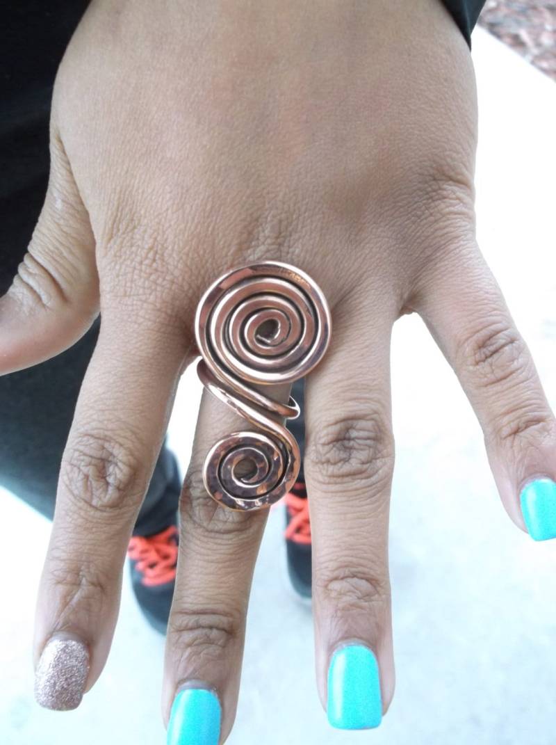 Großen Kupfernen Ring, Spiralring, Ring Draht Gewickelt, Kupferring von silvermajesty