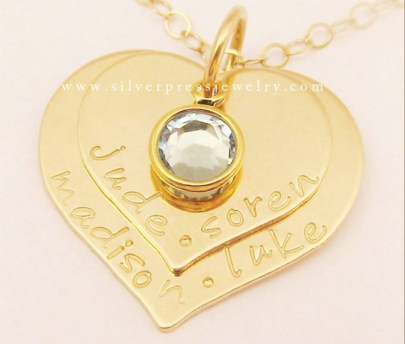 Gold Two Hearts Family Story Halskette 14K Filled Personalisierte Hand Gestempelt Mom Geschenk Schmuck Andenken Bedeutungsvoller Kostenloser Versand Gold Two Hearts Family Story Halskette 14K Filled Personalisierte Hand Gestempelt Mom Geschenk Schmuck Andenken Bedeutungsvoller Kostenloser Versand von silverpress