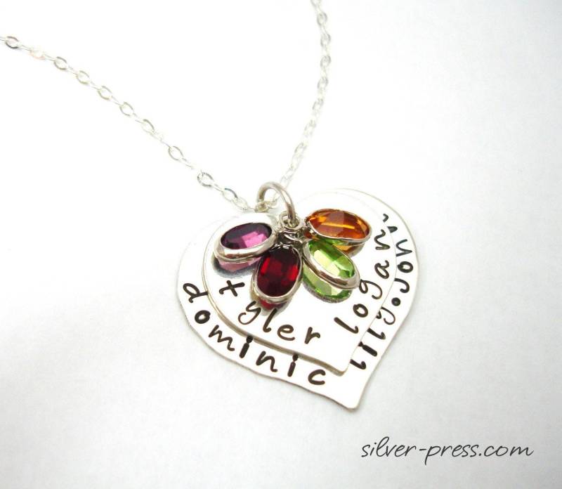 Mutter Personalisierte Hand Gestempelt Sterling Silber Schmuck.. Herzen Halskette Nana Großmutter Anhänger Geschenk Für Sie Von Silverpress Mutter Personalisierte Hand Gestempelt Sterling Silber Schmuck.. Herzen Halskette Nana Großmutter Anhänger Geschenk Für Sie Von Silverpress von silverpress