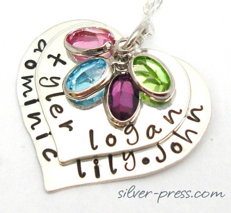 Personalisierte Sterling Silber Muttertag Zwei Herzen Geschichte Der Familie Kette. Von Silverpress Hand Gestempelt Mom Geschenk Schmuck Personalisierte Sterling Silber Muttertag Zwei Herzen Geschichte Der Familie Kette. Von Silverpress Hand Gestempelt Mom Geschenk Schmuck von silverpress