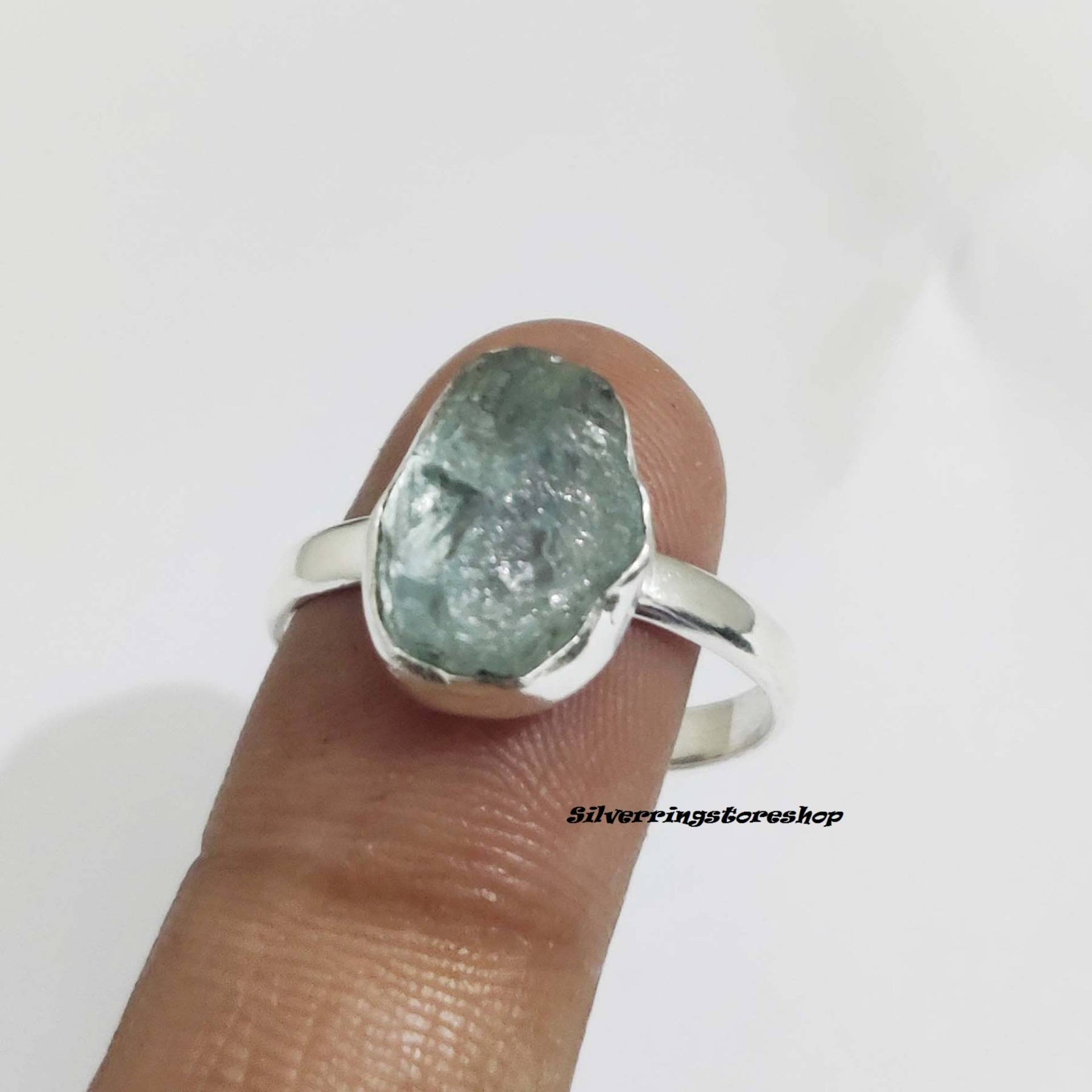 Aquamarin Ring, 925 Sterling Silber Bandring, Frauen Handgemachter Edelstein Versprochen Beliebte Geschenk Für Sie von silverringstoreshop